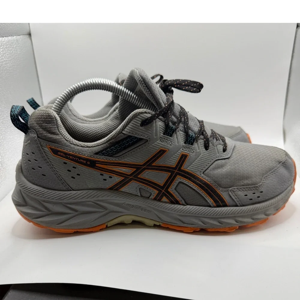 Asics Gel-Venture 9 Trail Running Shoes Grey Orange Sz Mens US 9